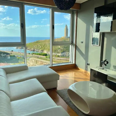 Parking, Vistas Al Mar Y Tres Habitaciones A Coruna Exterior photo